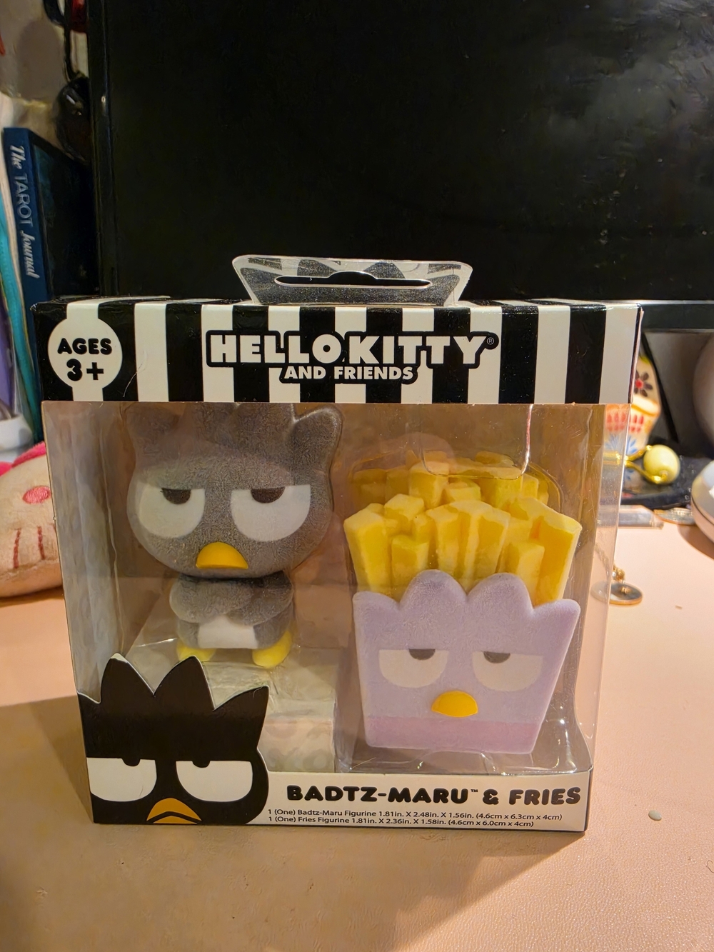 Sanrio Badtz-Maru Plush & Fries Set - Black, Purple, Yellow